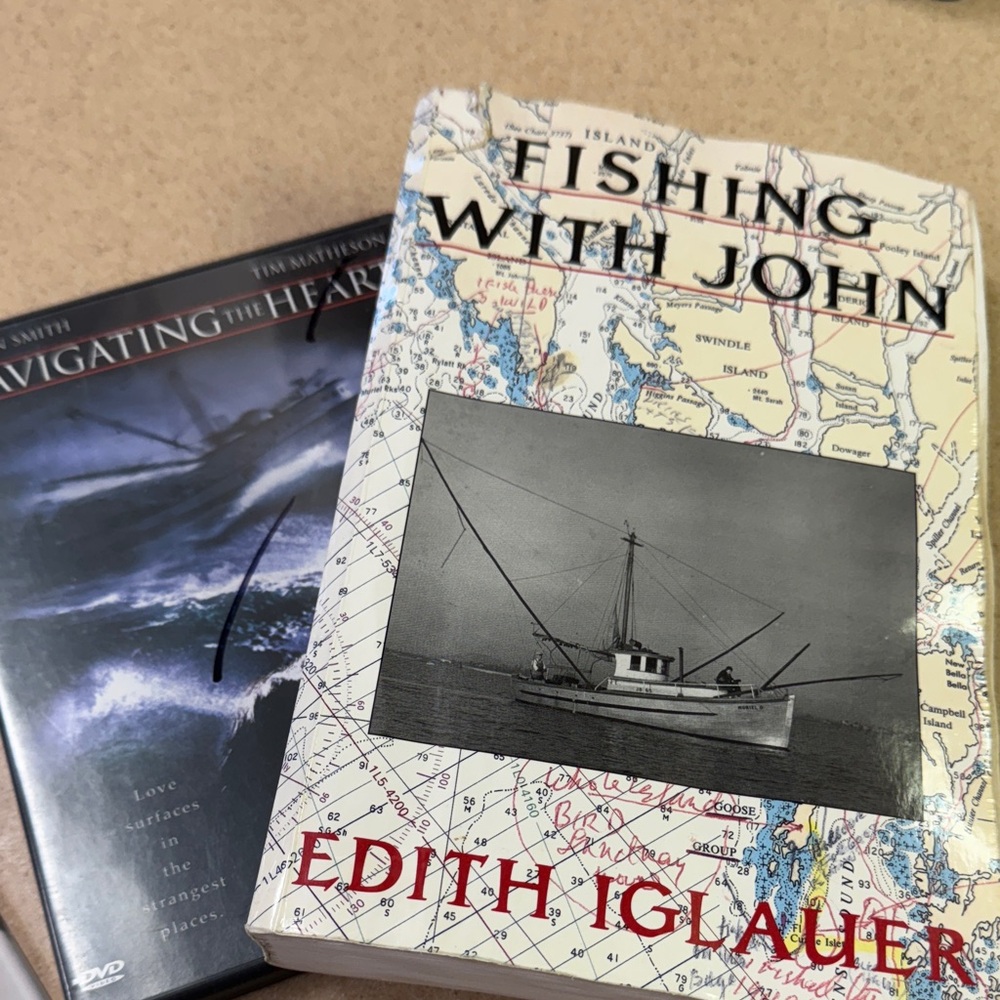 Book/movie Fishing w/John Book by Edith Iglauer & movie Navigating the Heart